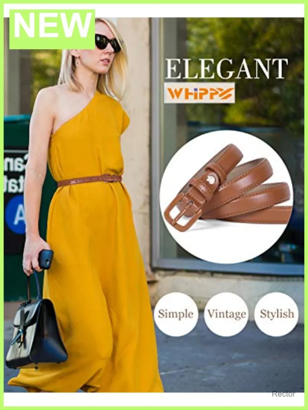 Genuine Leather Skinny Waist Belt Pin Buckle Dress Belt for Women